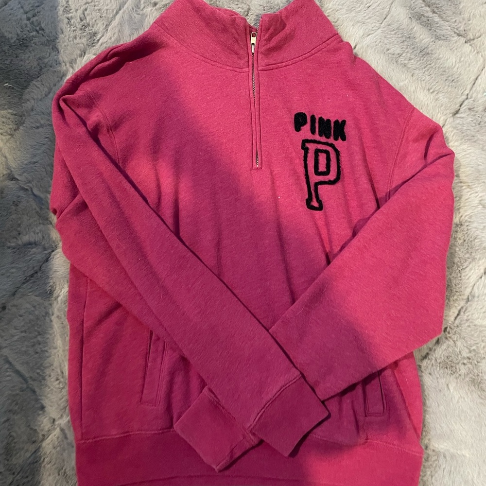 PINK pink quarter zip sweater